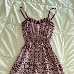 White and purple maxi dress